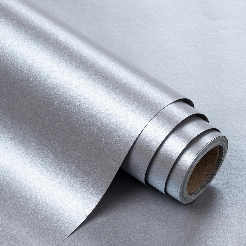 WRAPAHOLIC Solid Color Pearl Glossy Wrapping Paper,Silver Matte Gift Wrapping Paper - Perfect for Baby Shower,Party,Birthday,DIY Bouquet,Wedding(17in x 32.8ft Roll, 46 Sq. Ft) - Image 1