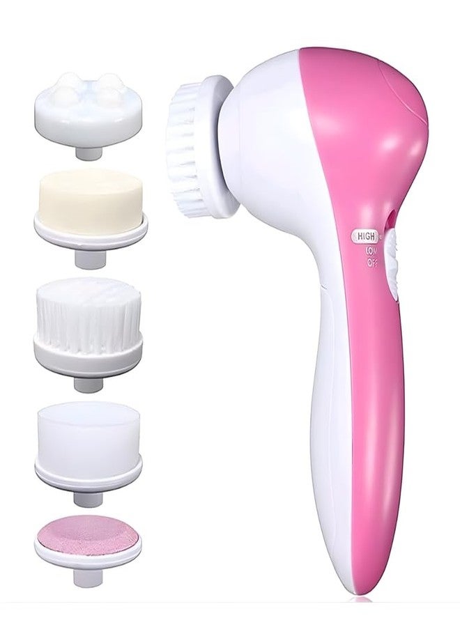 Lapras مجموعة فرشاة تنظيف الوجه 5 في 1 من لابراس 15 ييرس جورانتي لتنظيف المسام بعمق، والتقشير، والتدليك، والعناية بالبشرة، أداة تنظيف الوجه المحمولة للنساء والرجال، لطيفة على جميع أنواع البشرة. - Image 1