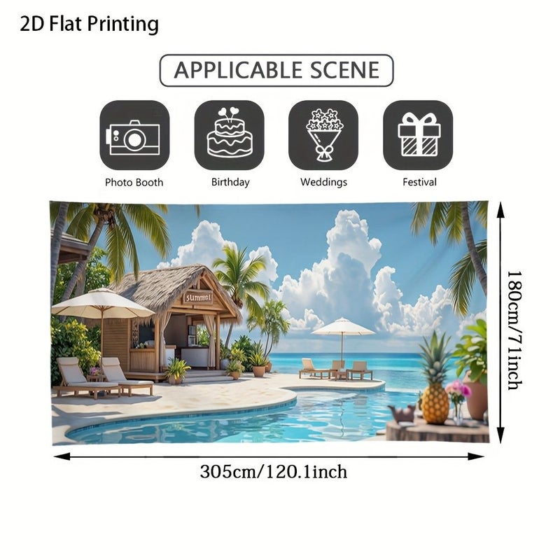 2D Flat Door Banner 400x180cm 157x71 Inch Large Fabric Outdoor Decoration Beach Paradise Bar Garage Door Banner Perfect For Autumn Celebrations Fall Festivals - Image 2