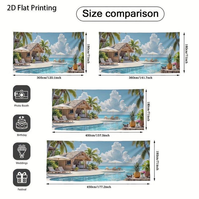 2D Flat Door Banner 400x180cm 157x71 Inch Large Fabric Outdoor Decoration Beach Paradise Bar Garage Door Banner Perfect For Autumn Celebrations Fall Festivals - Image 4