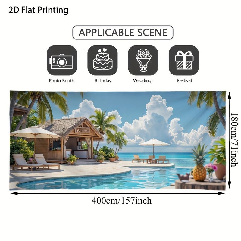 2D Flat Door Banner 400x180cm 157x71 Inch Large Fabric Outdoor Decoration Beach Paradise Bar Garage Door Banner Perfect For Autumn Celebrations Fall Festivals - Image 3