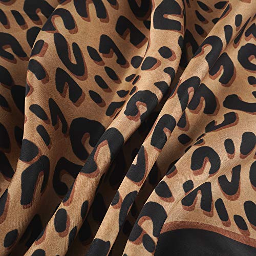 YOUR SMILE Silk Like Leopard Scarf Square Satin Hair Scarf Fashion Neck Scarfs for Women 27'' x 27'',Leopard Print - Image 4