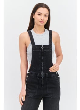 Pepe Jeans Women Washed Denim Jumpsuit, Black  - Image 2
