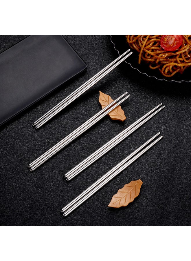 Wholesale Stainless Steel Chopsticks Heat Insulated Light Body Round Chopsticks Laser Logo Chopsticks Household Wholesale Canteen Korean Chopsticks-Specifications:Gray Printed Chopsticks  - Image 3