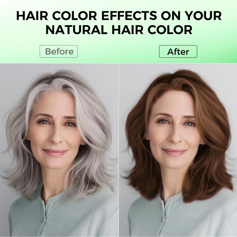 BELEZALIB Dark Brown Hair Dye Shampoo for Woman & Man, Argan Hair Color Shampoo 3 in 1, Semi-Permanent Gray Hair Coverage, Mild Formula, Lasts 30 Days(16.90 oz) - Image 2