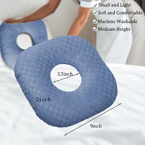 Wuronsa Ear Piercing Pillow for Side Sleepers, Pillow with an Ear Hole for CNH and Ear Pain Ear Inflammation Pressure Sores, O-Shaped Side Sleeping Pillow, Ear Guard Pillow (Blue) - Image 4