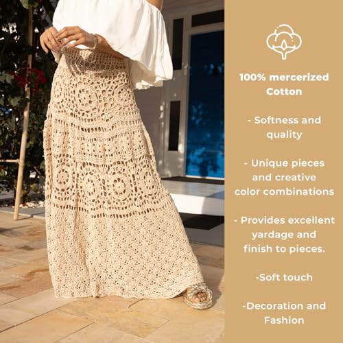 CÃRCULO Circulo Charme Yarn for Crochet and Knitting - 433 yds - 100% Mercerized Brazilian Virgin Cotton - Soft Sport Weight - Color 7625 - Chestnut - Image 4
