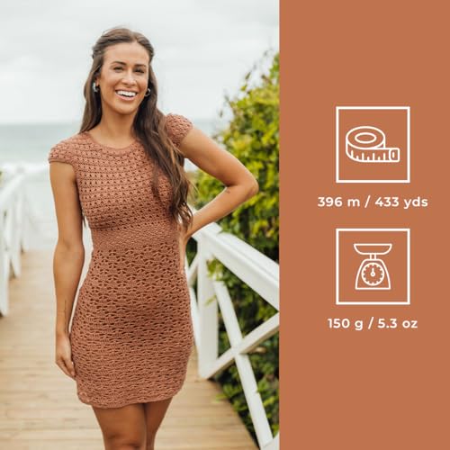CÃRCULO Circulo Charme Yarn for Crochet and Knitting - 433 yds - 100% Mercerized Brazilian Virgin Cotton - Soft Sport Weight - Color 7625 - Chestnut - Image 3