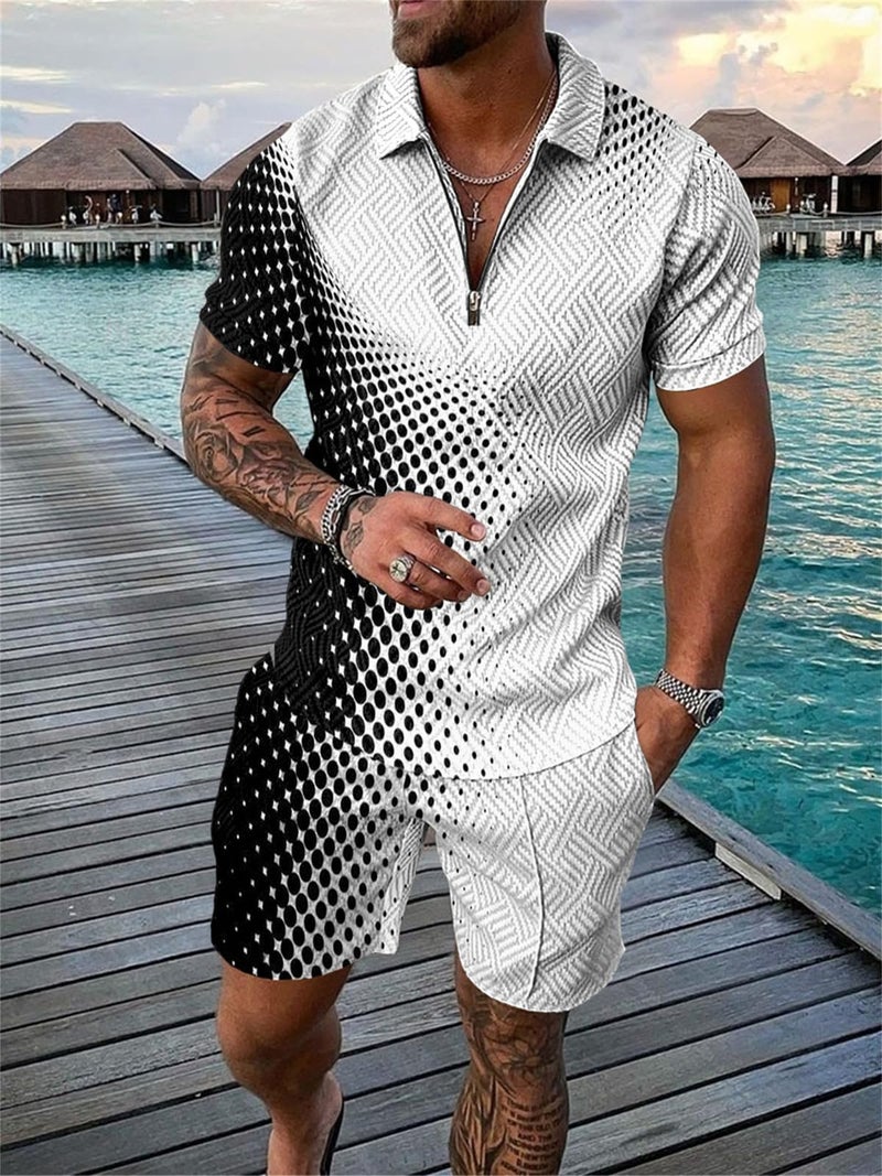 BUNDMAN Mens Short Sets 2 Piece Outfits Polo Shirt Fashion Summer Tracksuits Shorts Set for Men and Casual Set for men - Image 2