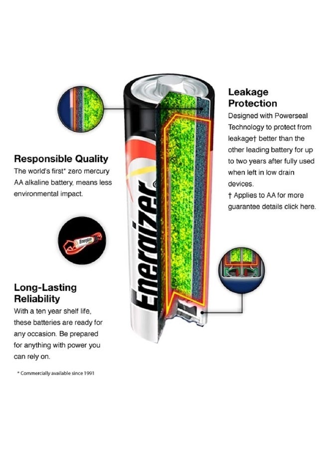 Energizer 2-Piece Max AA Battery Silver and Black 11.5 x 1.5 x 9.5 cm ‎‎06101-E91BP2 - Image 3