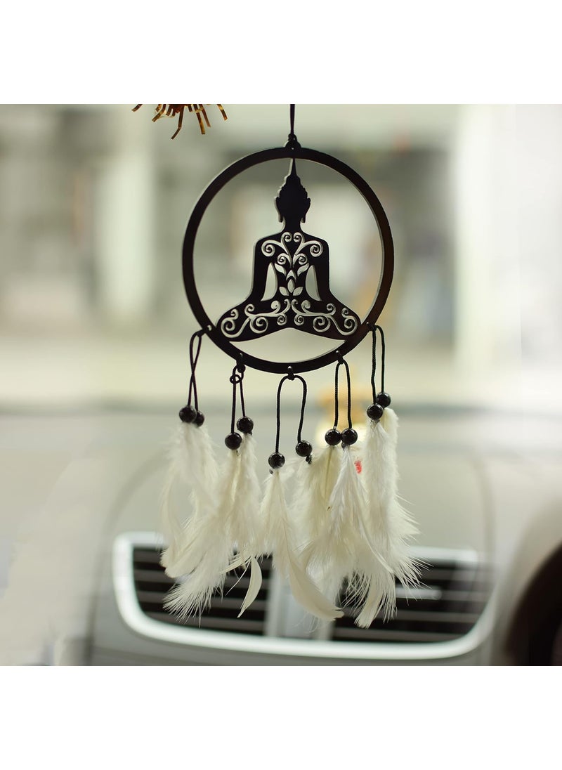 Gopinath Autolink Gopinath Autolink Graceful Buddha Dream Catcher Canvas Car Hanging Handmade Hangings for Positivity Can be Used as Home Dcor Accents Wall Hangings Garden Car Outdoor Bedroom 