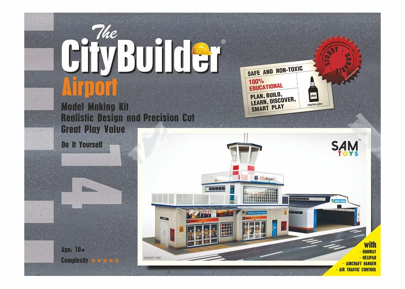 The CityBuilder Airport & Hanger Cardboard Model Making Kit - O Scale Model Railroad Building - Image 1