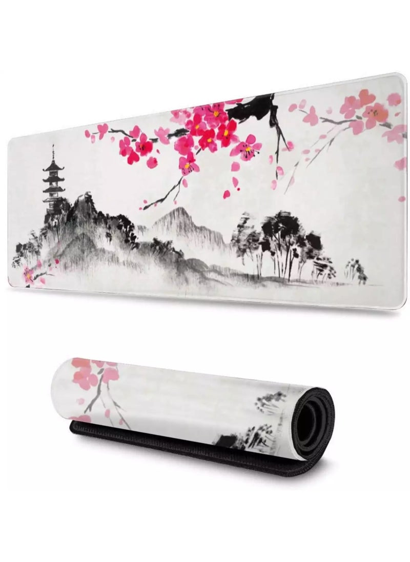 Japanese Cherry Blossom Watercolor Mouse Pad for Office Gaming XL Extended Mouse Pad ( 70x30x2mm ) Non-Slip Stitched Edges for Keyboard Laptop - pzsku/Z3150A621FEEA43D3794FZ/45/_/1721632299/8aaefe5b-15ff-4dcc-a8b7-cb0890c8c5b6