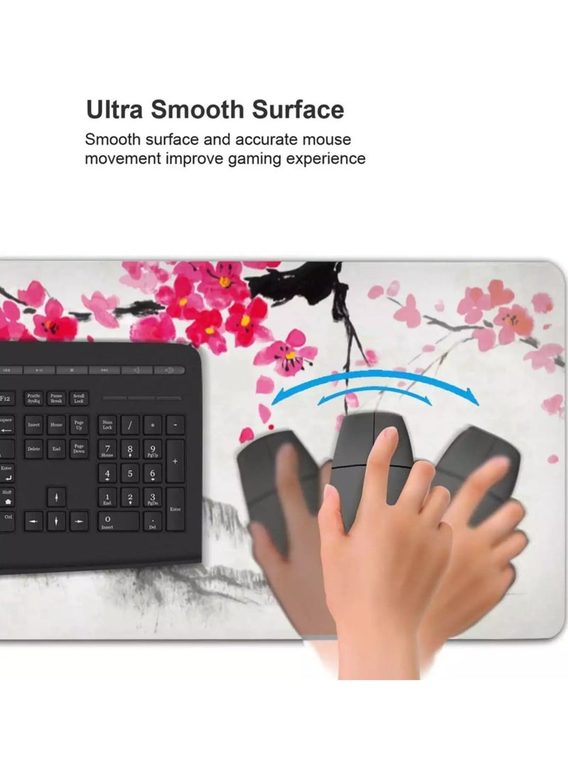 Japanese Cherry Blossom Watercolor Mouse Pad for Office Gaming XL Extended Mouse Pad ( 70x30x2mm ) Non-Slip Stitched Edges for Keyboard Laptop - pzsku/Z3150A621FEEA43D3794FZ/45/_/1721632300/53dc0efe-c7e3-40e1-81ea-2beea313b747