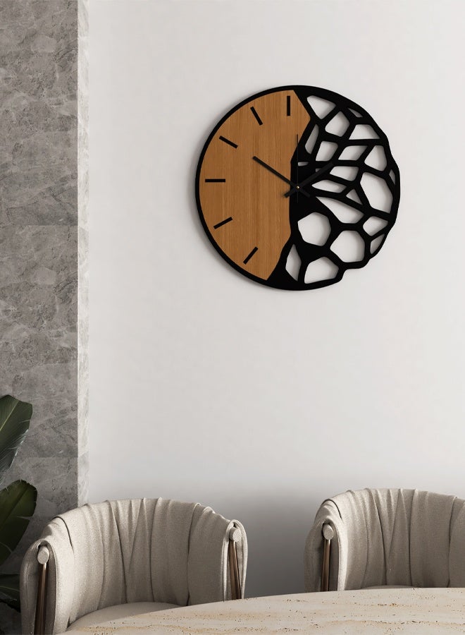 Marktna Simple Modern Geometric Spiral Design Wooden Wall Clock - Image 2