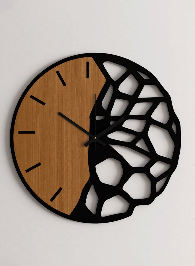 Marktna Simple Modern Geometric Spiral Design Wooden Wall Clock - Image 1