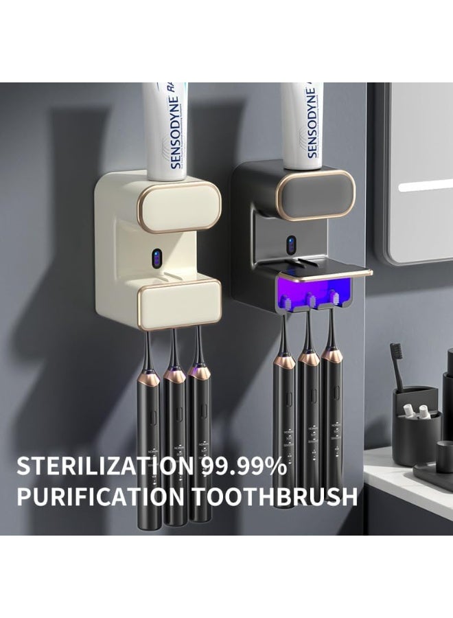 TRASSLE Automatic Toothpaste Dispenser, Toothbrush Sterilizer Holder, Wall Mounted Electric Toothpaste Dispenser with 3 Toothpaste Slots, Bathroom Toothpaste Dispenser for Kids and Adults - Image 3