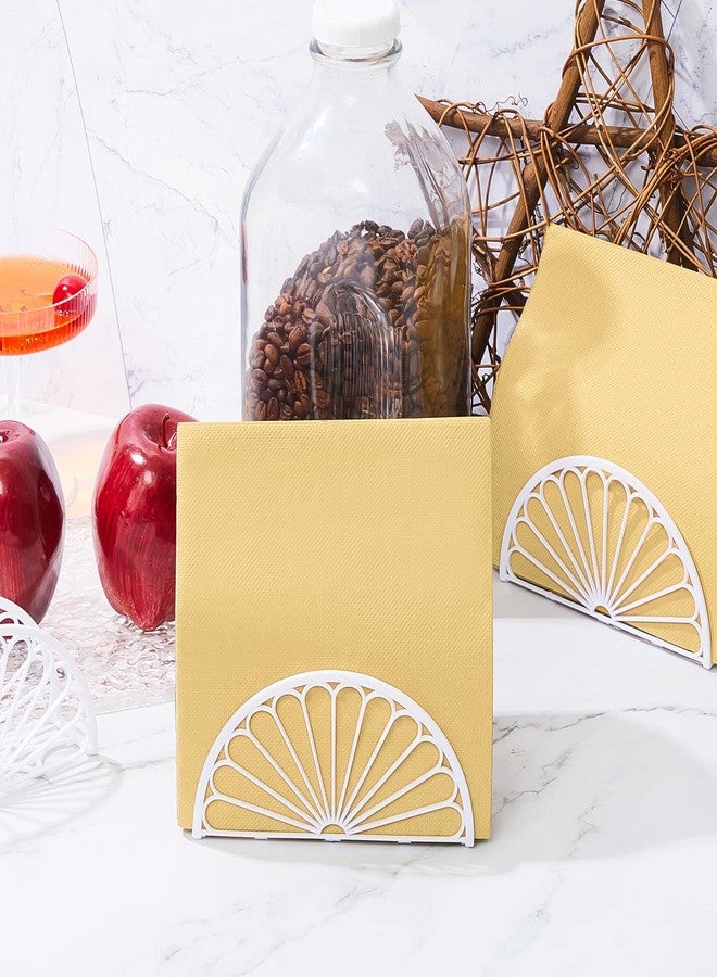 Suclain 24 Pieces Napkin Holder Plastic Napkin Holder Fan Design Tissue Dispenser Freestanding Fan Shaped Organizer Paper Napkin Holder Stand for Kitchen Restaurant Home Bar, 5.91 x 2.95 x 1.57 Inch (White) - Image 3