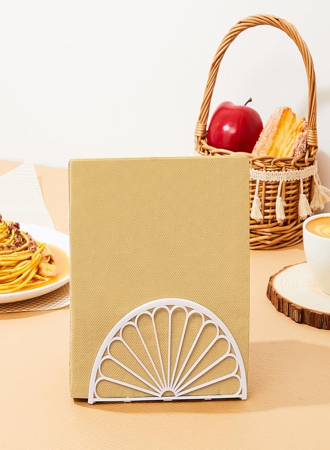 Suclain 24 Pieces Napkin Holder Plastic Napkin Holder Fan Design Tissue Dispenser Freestanding Fan Shaped Organizer Paper Napkin Holder Stand for Kitchen Restaurant Home Bar, 5.91 x 2.95 x 1.57 Inch (White) - Image 4
