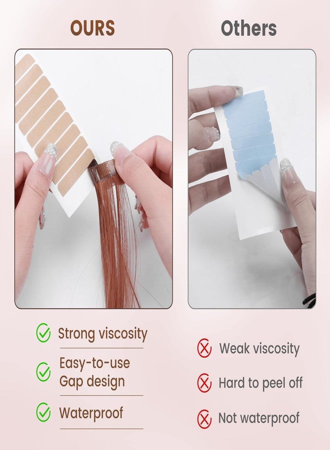 MIILYE Hair Extension Replacement Tape 100 Tabs with Remover, Double Sided, 6+ Weeks Hold Time, No Residue, Tape-ins-Extension Reinstallation - Image 5