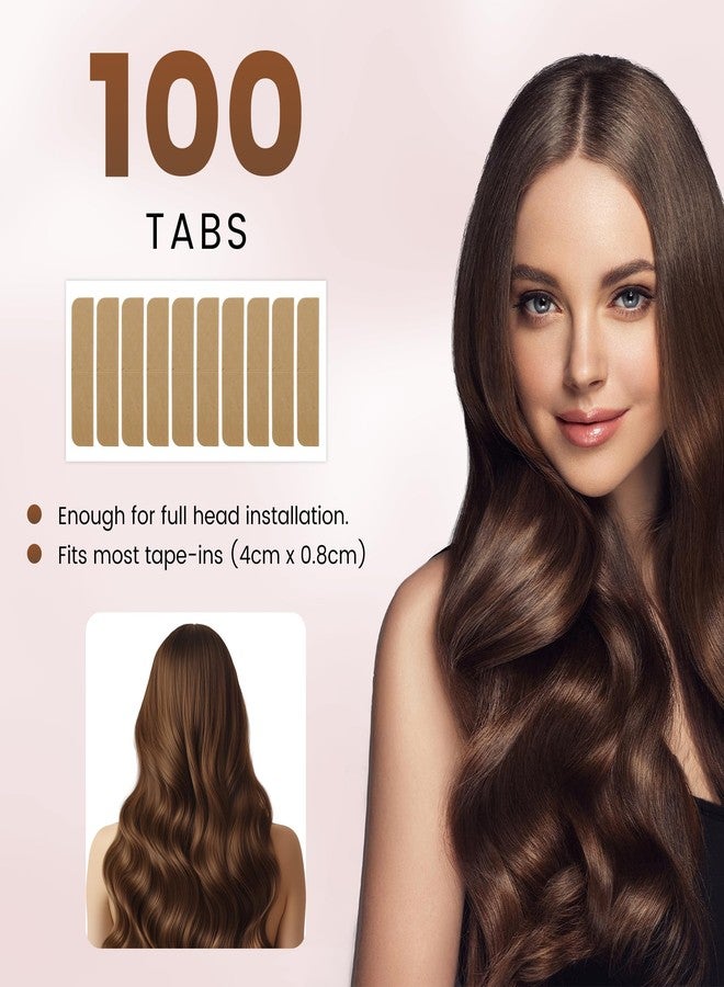MIILYE Hair Extension Replacement Tape 100 Tabs with Remover, Double Sided, 6+ Weeks Hold Time, No Residue, Tape-ins-Extension Reinstallation - Image 3