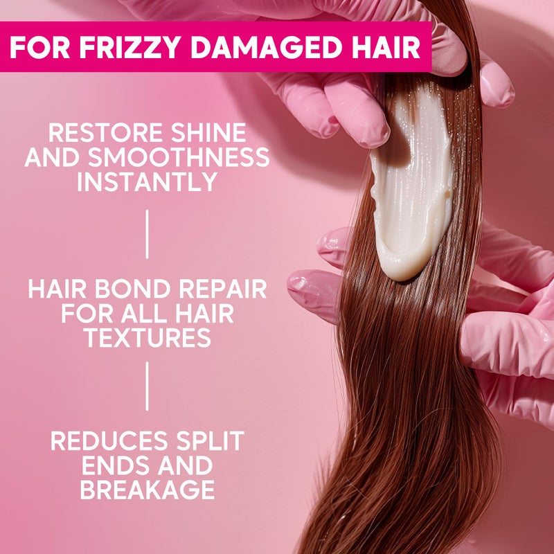 Nutree Professional HAIR MASK FOR DAMAGED HAIR BRAZILIAN BONDOX TREATMENT 8.8 oz Thermal Activated Mask for Dry Frizzy Hair | Formaldehyde Free Cruelty Free | Results for up to 1-3 months | Almond Hair Oil - Image 2