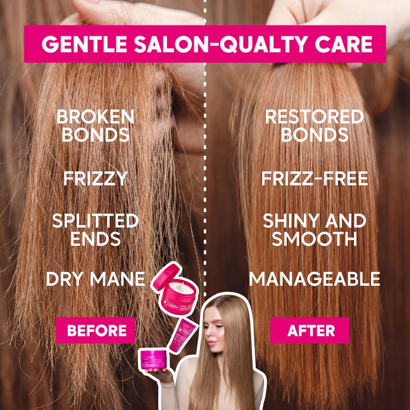 Nutree Professional HAIR MASK FOR DAMAGED HAIR BRAZILIAN BONDOX TREATMENT 8.8 oz Thermal Activated Mask for Dry Frizzy Hair | Formaldehyde Free Cruelty Free | Results for up to 1-3 months | Almond Hair Oil - Image 5