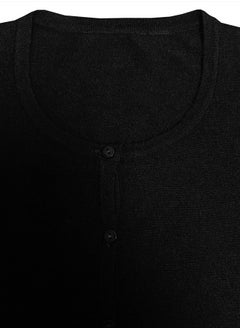 Gothden Women Basic Lightweight Button Down Crewneck Cardigan Jumper Black  - Image 4