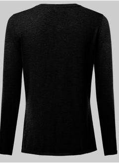 Gothden Women Basic Lightweight Button Down Crewneck Cardigan Jumper Black  - Image 2