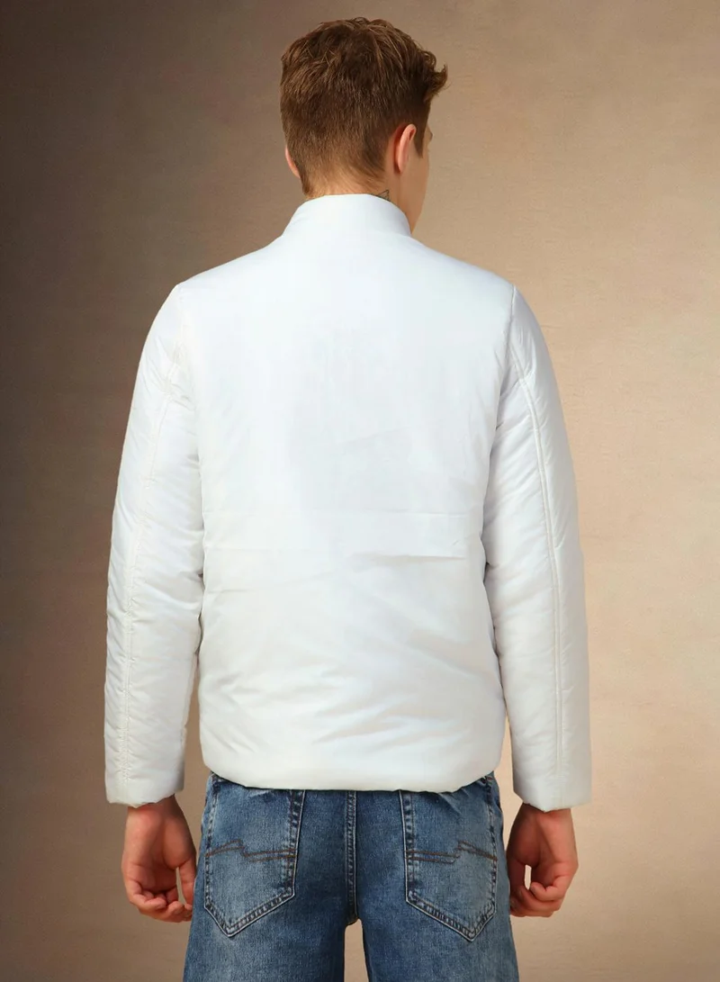 Dennis Lingo  Men's White 100% Polyester Solid Regular Fit Jacket for Men | Best Price UAE