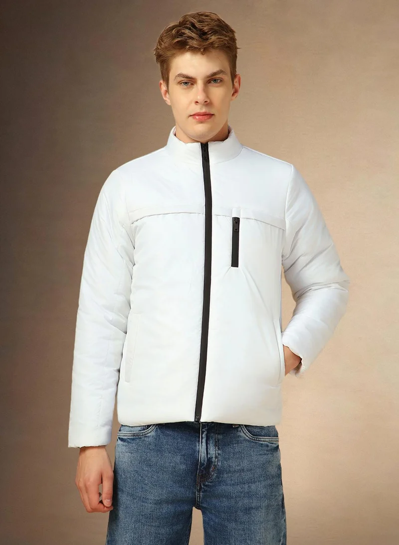Dennis Lingo  Men's White 100% Polyester Solid Regular Fit Jacket for Men | Best Price UAE
