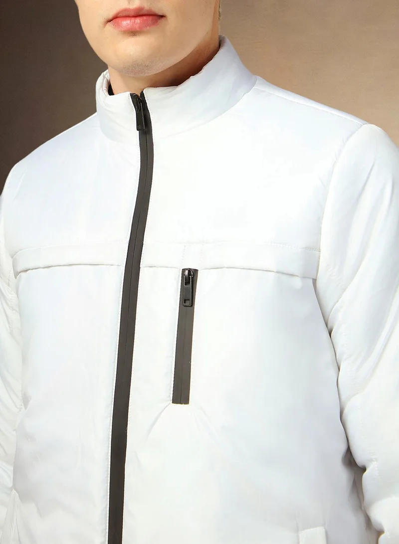 Dennis Lingo  Men's White 100% Polyester Solid Regular Fit Jacket for Men | Best Price UAE