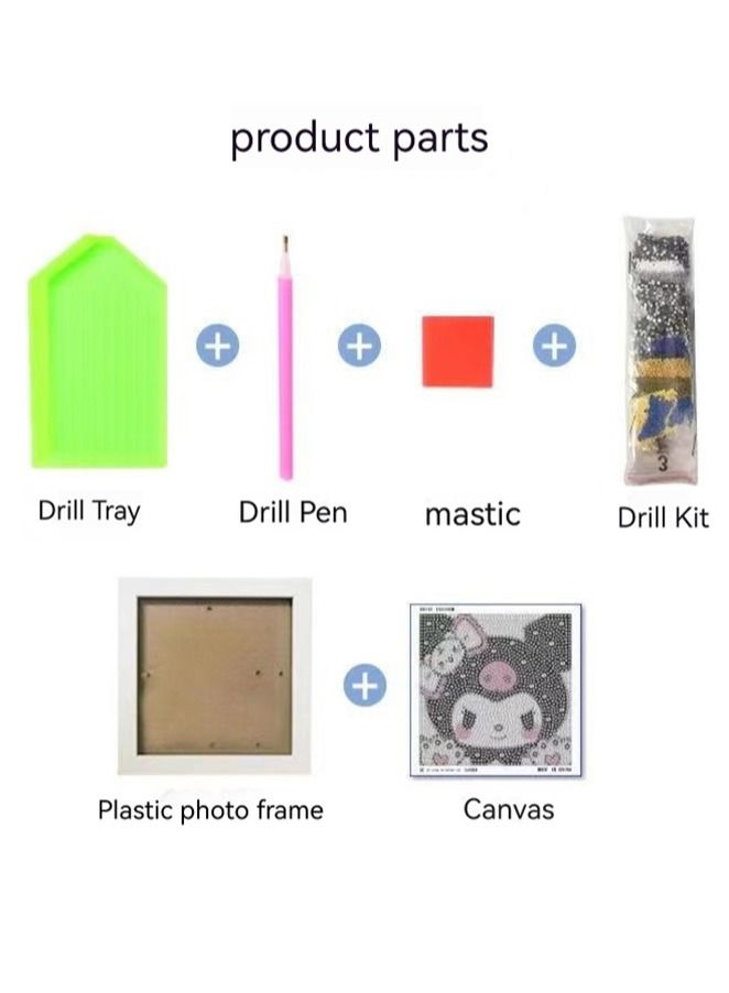 مجموعة طلاء كورومي الماسية مع إطار وأدوات، لوحة فنية يدوية ماسية خماسية الأبعاد، ملصقات طلاء ماسية، لوحة ماسية - Image 3