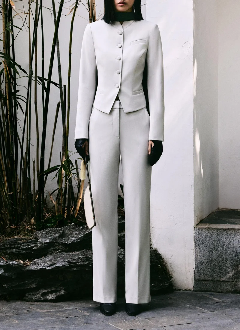 Lichi  Fitted single-breasted jacket with covered buttons for Women | Best Price UAE