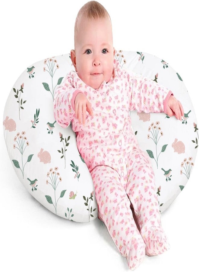 LittleDuds Baby Feeding Pillow for New Born Baby, Breastfeeding & Nursing Pillow with Removable Cover, Infant Support Cushion for 0–24 Months, Tummy Time Pillow | Cottage Care (Little Bunny) - Image 1