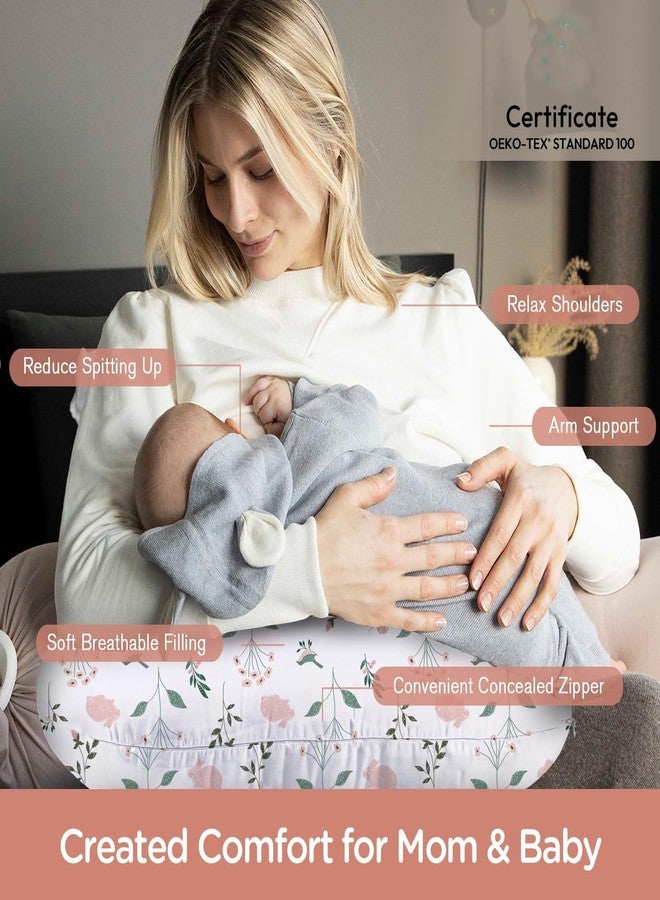 LittleDuds Baby Feeding Pillow for New Born Baby, Breastfeeding & Nursing Pillow with Removable Cover, Infant Support Cushion for 0–24 Months, Tummy Time Pillow | Cottage Care (Little Bunny) - Image 2