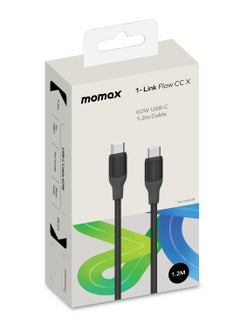 Momax Momax Flow 60W USB-C to USB-C 1.2m Silicone Cable, Fast Charging and Data Transfer, Black  - Image 4