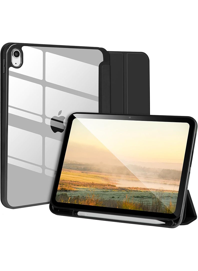 ثيودور جراب شفاف رفيع هجين لجهاز iPad الجيل الحادي عشر (2025، 11 بوصة) وجهاز iPad الجيل العاشر (2022، 10.9 بوصة) - غطاء مقاوم للصدمات مع حامل قلم - أسود - Image 1