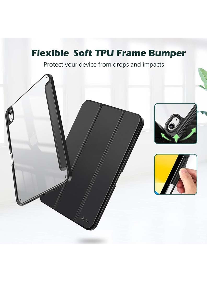 Theodor Hybrid Slim Clear Case for iPad 11th Gen (2025, 11") & iPad 10th Gen (2022, 10.9") - Shockproof Cover with Pencil Holder - Black - Image 4