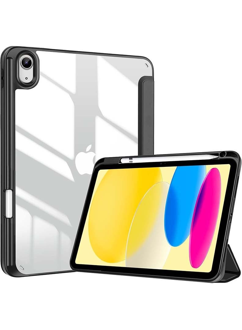 Theodor Hybrid Slim Clear Case for iPad 11th Gen (2025, 11") & iPad 10th Gen (2022, 10.9") - Shockproof Cover with Pencil Holder - Black - Image 1