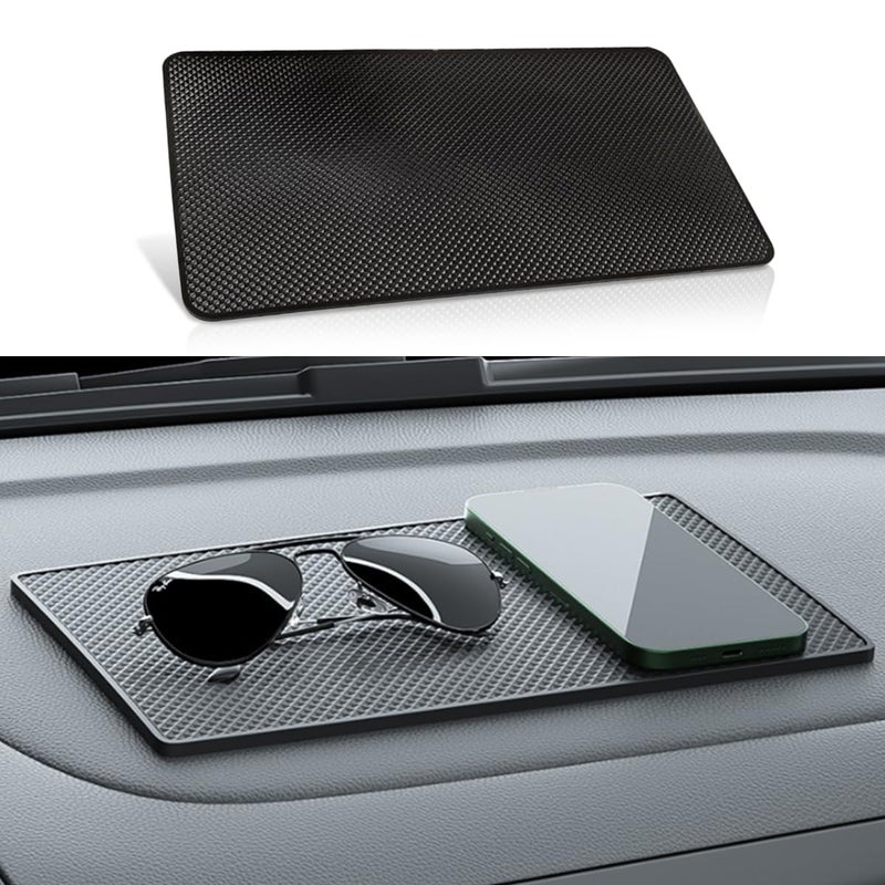 GLSOWEE Car Dashboard AntiSlip Mat 10659 Universal Car Dash Sticky Rubber Mat Multifunctional NonSlip Adhesive Pad Auto Dash Gripping Mat for Cell Phones Keys Coins Sunglasses Grid - Image 2