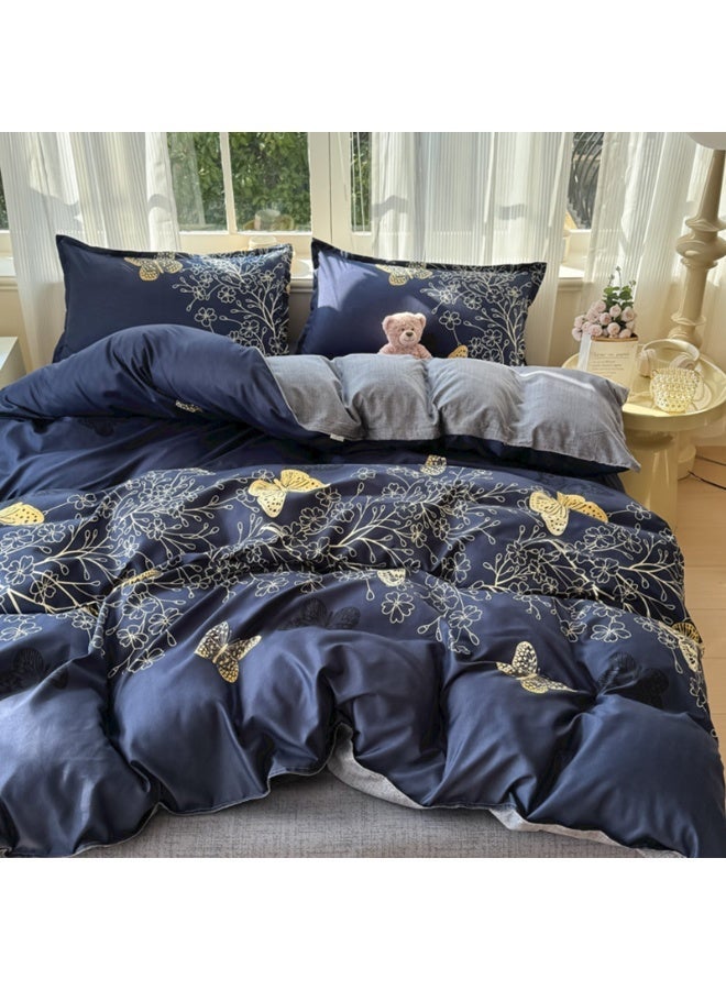 زيريفام طقم غطاء لحاف مكون من 4 قطع طقم غطاء لحاف فائق النعومة من الألياف الدقيقة مع مجموعة مفروشات قطنية بسحاب Closur مع 2 غطاء وسادة 200x230 سم - Image 1