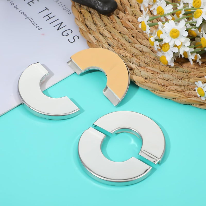 Bruislard 2PCS Wall Split Flange, Stainless Steel Plumbing Cover Plates, Round Escutcheon Plate for 28mm Dia Pipe, Buckles Design, Silver - Image 5