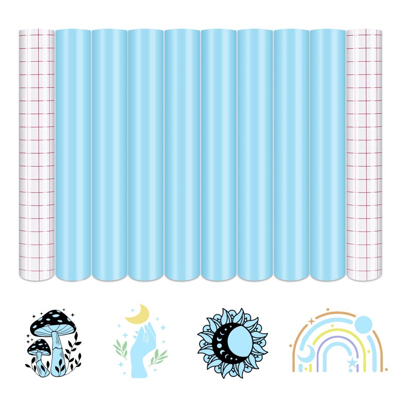 فينيل دائم بوهو تينت نوت 8 ورقات 12x10 أوراق لاصقة مايا زرقاء لاصقة دائمة لآلة القطع ديكور منزلي ملصق ذاتي