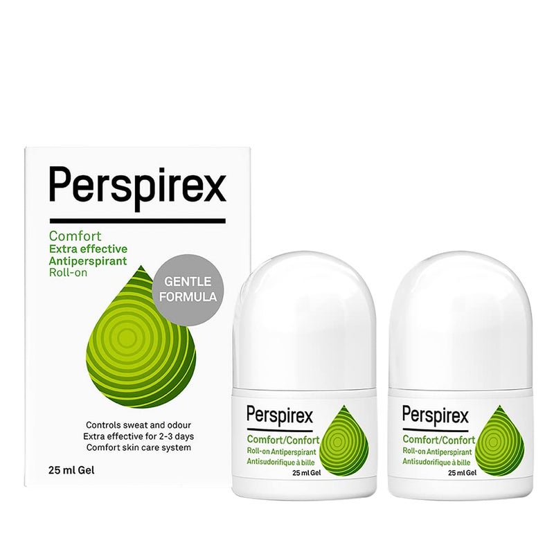 Perspirex Comfort Antiperspirant for Men and Women â€“ Roll On Deodorant for Protection Against Sweat and Odour (2-Pack) - Image 1