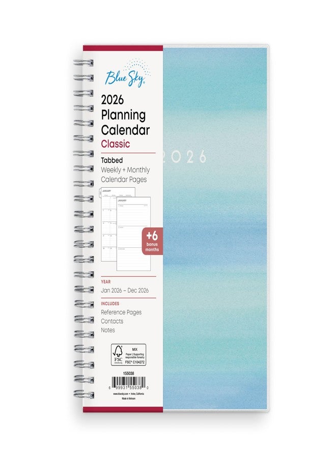 بلو سكاي تقويم بلو سكاي الأسبوعي والشهري لعام 2026، من يناير 2026 إلى ديسمبر 2026، مقاس 5 × 8 بوصات، غلاف مرن غير لامع، فواصل مغلفة، تجليد سلكي مزدوج متين، كلوي - Image 1