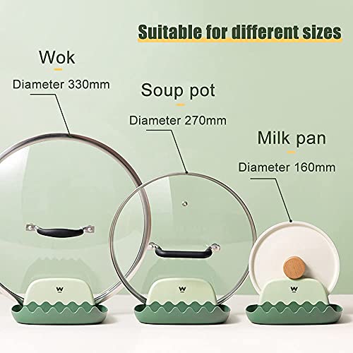 IYOOH 2 Pack Lid and Spoon Rest for Kitchen Counter, Cooking Ladle/Spatula/Spoon Holder for Stove Top, Utensil Rest with Pot Lid Holder for Countertop, Multifunction Kitchen Gadget Rack, Cooking Accessories - Image 5
