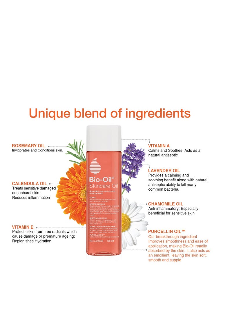 Bio Bio-Oil Original Skincare Oil suitable for Stretch Marks Scar Removal Uneven Skin Tone Vitamin E All Skin Types125ml  - Image 3