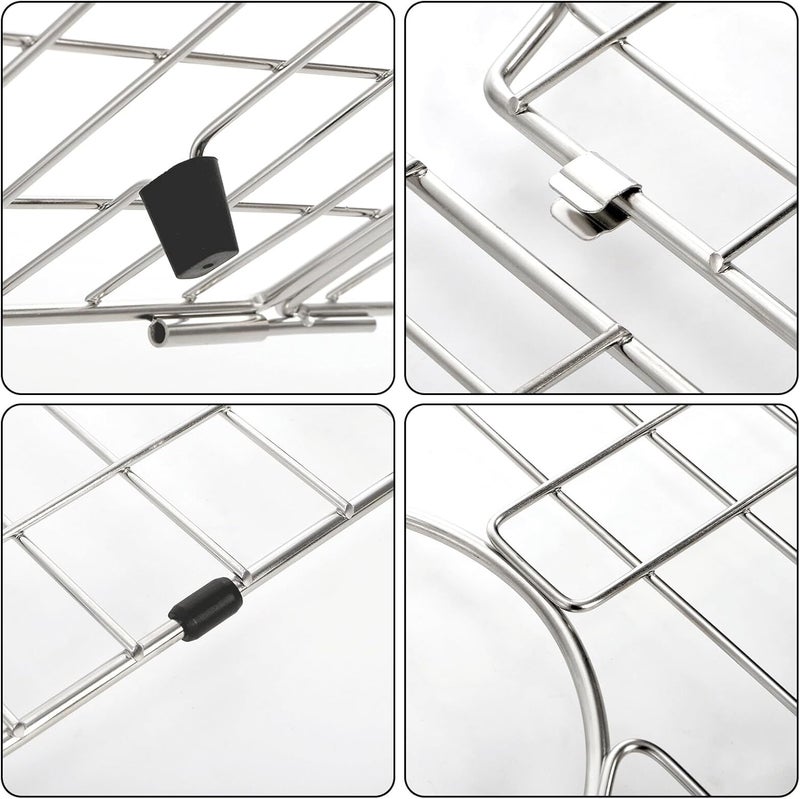 Youeon Stainless Steel Sink Protector Grid 26" x 14", Foldable Kitchen Sink Bottom Grid with Centered Drain Hole, Rust-Resistant Sink Rack for Dishes, Pots, and Glassware - Image 3