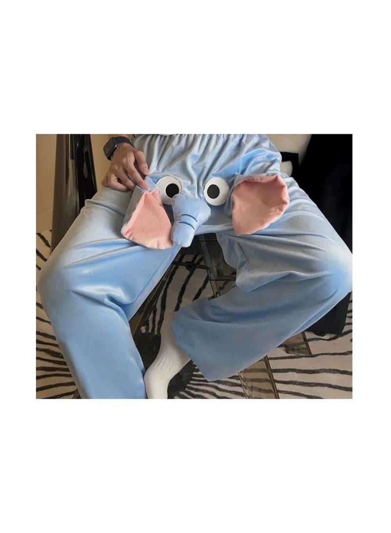 Large Pants Autumn And Winter Funny And Cute Couple Pajama Pants With A Ringing Elephant Trunk - Image 3